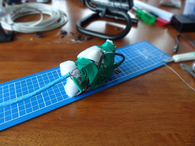 Finished Raspberry Pi and PoE Cable Ready for Mounting in the Lamp Housing